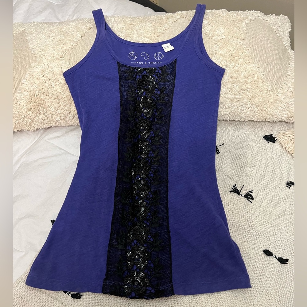 Y2K Sequin and Lace Tank Top from The Buckle